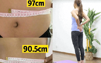 Người phụ nữ Nhật Bản giảm 7cm vòng eo sau 1 tuần tập 2 động tác này