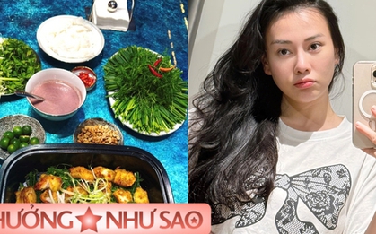 Phương Oanh đúng là có gu thẩm mỹ, dùng đồ đựng giấy ăn chỉ vài trăm nghìn mà trông sang cả căn bếp