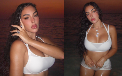 Bạn gái Ronaldo diện bikini sexy hết nấc, tay lấp lánh nhẫn kim cương siêu to khổng lồ