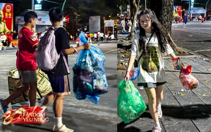 Dọn sạch rác sau buổi Tổng hợp luyện đầu tiên ở Hà Nội: Mỗi người 1 tay, các cô chú vệ sinh môi trường đỡ cực!