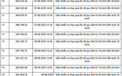 354 xe có biển số sau nhanh chóng nộp phạt nguội theo Nghị định 168: Vi phạm cùng 1 lỗi mức phạt lên tới 8 triệu đồng