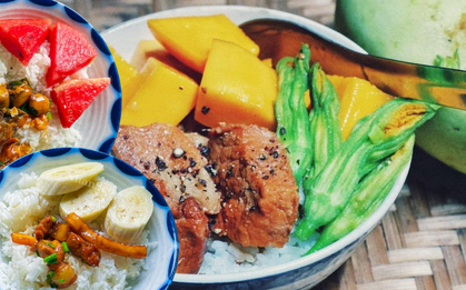 "Chuối ăn với mỡ heo, cơm chan nước dừa", những mâm cơm trái cây của miền Tây thật biết khiến người khác phải hết hồn