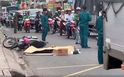 Hiện trường vụ tai nạn tài xế tử vong thương tâm dưới gầm xe tải