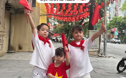 Đỗ Mỹ Linh khoe "đội hình yêu nước" nhà bầu Hiển, ái nữ chủ tịch CLB Hà Nội mặc áo cờ đỏ yêu hết cỡ