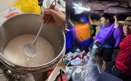 Ngập lụt, mất điện, không thể ra ngoài, cư dân chung cư tại Hà Nội được tiếp tế bằng cháo, nước nóng