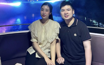 Chủ tịch Hà Nội FC tung ảnh tình tứ bên Hoa hậu Đỗ Mỹ Linh giữa đêm, visual "nàng dâu hào môn" gây sốt!