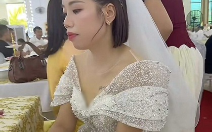 Cô dâu ngồi thất thần trong đám cưới vắng chú rể, câu chuyện phía sau khiến nhiều người thương cảm