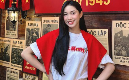 Visual sáng bừng hoà chung không khí yêu nước của hotgirl bóng chuyền Nguyễn Thị Phương
