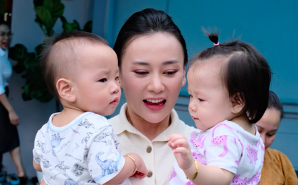 Đỗ Phương Oanh chia sẻ khoảnh khắc ngày đầu đi học của cặp song sinh: "Khi đi hoành tráng, khi về mắt sưng"