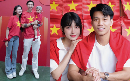 Ảnh yêu nước của dàn sao bóng đá gây sốt: Nhà Văn Hậu - Hải My đẹp đỉnh, Văn Thanh "cực ngọt" bên bạn gái hot girl