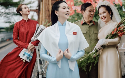 Mai Ngọc, Huyền Lizzie và nhiều nghệ sĩ thướt tha trong tà áo dài mừng ngày đại lễ