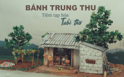 Chiếc bánh Trung thu mô phỏng tiệm tạp hóa tuổi thơ khiến dân mạng mê mẩn