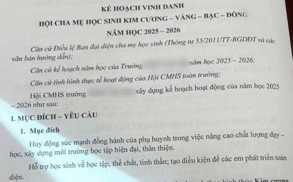 Bản kế hoạch vinh danh phụ huynh đóng góp theo hạng Kim cương - Vàng - Bạc - Đồng gây tranh cãi