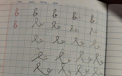 Học sinh lớp 1 tập viết chữ "B" nhưng kết quả nhận về gây sốc, dân mạng xem xong cười nghiêng ngả còn giáo viên thì nhăn mặt