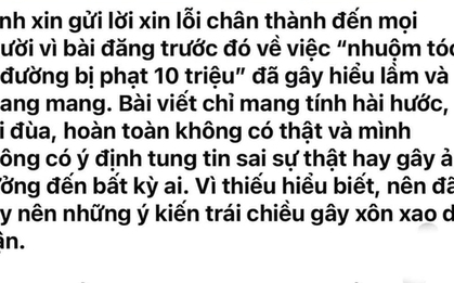 Công an làm việc với người đăng tải thông tin "luật gì giờ nhuộm tóc ra đường phạt 10 củ"