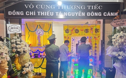 Thiếu tá Công an ở Đắk Lắk hy sinh: Vợ khóc nghẹn, con trai mới ngày đầu đi học