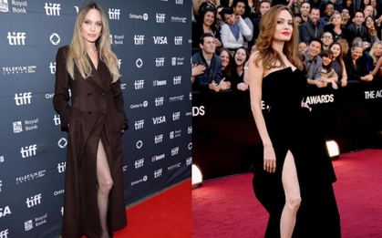 Angelina Jolie tái hiện màn khoe chân dài miên man đình đám 1 thời, "đại náo" cả thảm đỏ LHP Toronto