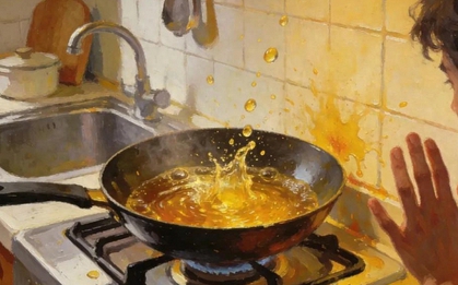 Khi nấu ăn, dầu mỡ luôn bắn tung tóe: Đây là mẹo cực hữu dụng giúp ngăn triệt để dầu mỡ bắn và làm bẩn bếp
