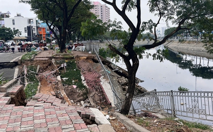 TP HCM: Hình ảnh đáng sợ khi kênh Tàu Hủ "nuốt" mặt đường