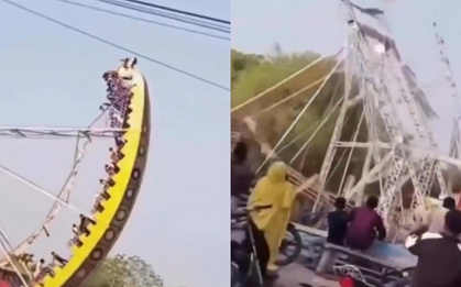 Sập đu quay khổng lồ ở hội chợ, 14 học sinh bị thương