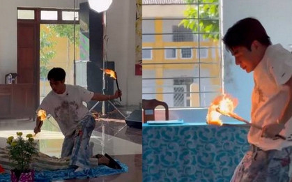 Lê Dương Bảo Lâm múa lửa ở trại giam, phản ứng của 1 phạm nhân gây chú ý