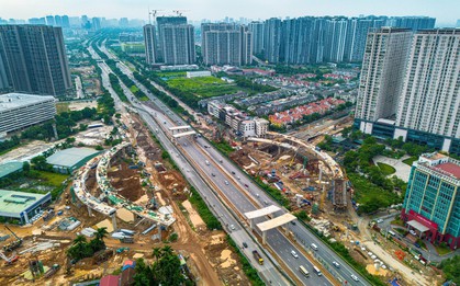 Đại lộ dài nhất Việt Nam với 16 làn xe, đẹp như Châu Âu... đang hình thành 1 nút giao thiết kế đặc biệt ngay sát siêu đô thị của tỷ phú Phạm Nhật Vượng