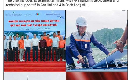 Tỷ phú Elon Musk chia sẻ hình ảnh triển khai Starlink tại đảo Hải Phòng