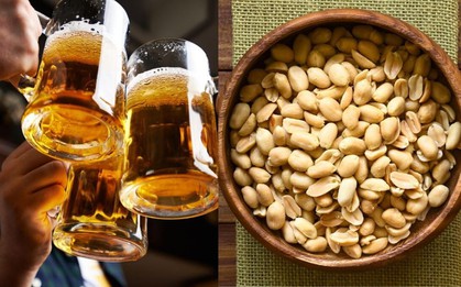 Vì sao khi uống rượu bia không nên dùng lạc làm mồi nhậu?