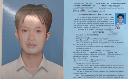 Truy nã toàn quốc Võ Đình Thiện SN 1998, bất kỳ ai cũng có quyền bắt và báo ngay cho cơ quan công an