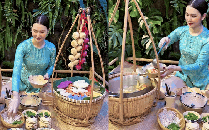 Ngọc Loan trổ tài làm bánh canh dừa sáp ngũ sắc, netizen xuýt xoa đòi sang nhà ăn ké: Đúng là phú bà khéo tay, nhìn gì cũng thấy ngon!