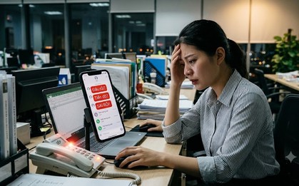 Thấy tên sếp hiện lên màn hình, nhân viên 27 tuổi tim đập nhanh, vã mồ hôi