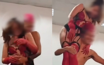 Sốc tận óc: Văn phòng giữa Hà Nội biến thành "sàn diễn nội y", sếp và nhân viên bế bồng nhau uốn éo khiến người xem đỏ mặt