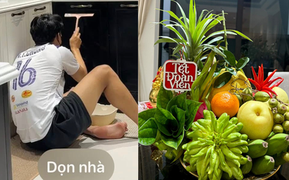 Vợ Thành Chung khoe khéo biệt thự lộng lẫy ngày Tết: Chồng lo dọn dẹp, vợ trổ tài nữ công gia chánh điểm 10