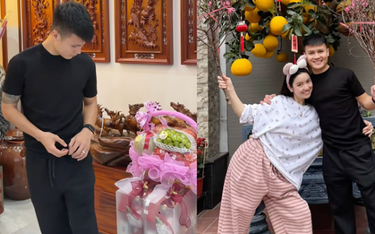 Quang Hải tất bật mang quà Tết biếu bố mẹ vợ