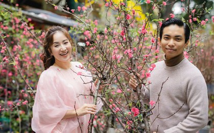 Khánh Thi khoe nhan sắc mẹ 3 con rạng rỡ trong bộ ảnh cực tình bên Phan Hiển đón Tết ở Hà Nội