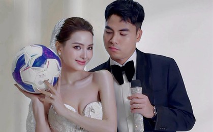 MC Huyền Trang Mù Tạt tung ảnh cưới xịn cùng tuyển thủ Việt Nam ngay năm mới, còn "xin" 30 cây vàng 9999 gây choáng