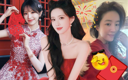 Sao Cbiz "nhuộm đỏ" mùng 1: Mẹ con Angelababy nghi ăn Tết với Huỳnh Hiểu Minh, 1 mỹ nam chi 980 triệu lì xì fan