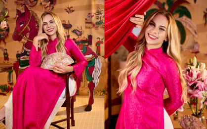 Vợ Brazil của Xuân Son gây sốt khi diện áo dài đón Tết Việt, xinh đẹp rạng rỡ, khoe trọn vóc dáng nuột nà