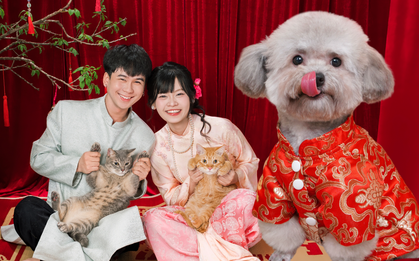 Dẫn thú cưng đến studio chuyên nghiệp, chụp ảnh chân dung ăn Tết: Dịch vụ đang hot, giá cả ra sao?