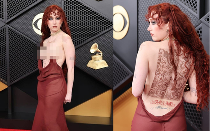 Thảm đỏ Grammy xuất hiện váy khoe thân phản cảm, nản nhất là cách che vòng 1 quá lố lăng