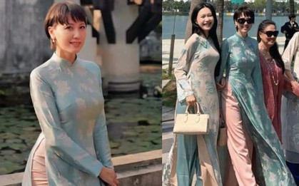 Mẹ vợ hot nhất làng bóng đá du xuân cùng nhà Văn Hậu, visual trẻ đẹp đỉnh chóp, Doãn Hải My cũng phải dè chừng