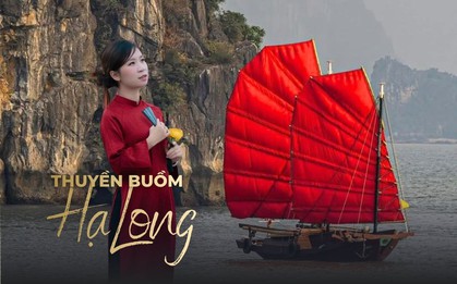 Chán cảnh check-in đền chùa, dàn nàng thơ xắn áo dài lội đá để chụp với thuyền buồm đỏ rực tại Hạ Long sau 10 năm