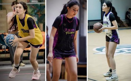 Hạt Dẻ nhà MC Quyền Linh khoe chân dài cực phẩm trên sân bóng rổ, combo gái xinh giỏi thể thao ai gặp cũng mê