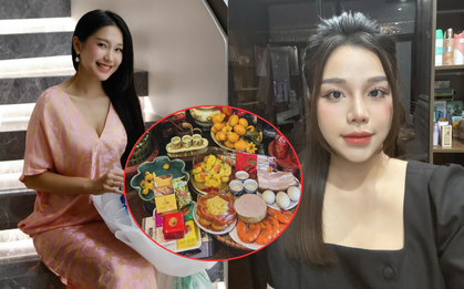 Doãn Hải My và vợ Bùi Tiến Dũng khoe mâm cúng ngày vía Thần Tài: Mong cầu tấn tài tấn lộc!