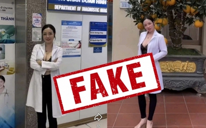 Bệnh viện Đa khoa Hà Thành lên tiếng về clip cô gái khoác blouse trắng ngoài trang phục hở hang, phản cảm