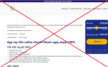 Website trường cao đẳng bị giả mạo, quảng cáo app vay tiền online
