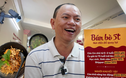 Giữa lúc nhiều quán ăn rục rịch tăng giá vì xăng tăng, quán bún bò này ở TP.HCM lại gây chú ý vì tấm biển nhỏ