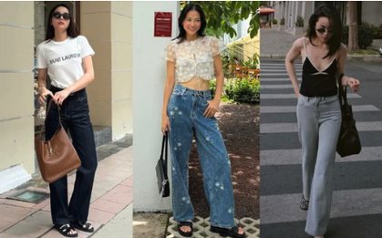 Quần jeans ống rộng là item được các mỹ nhân Việt mặc nhiều nhất, cách mix đồ cũng vô cùng xuất sắc