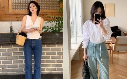 Áo trắng và quần jeans xanh: Bộ đôi kinh điển có tới 4 cách mặc trong mùa hè