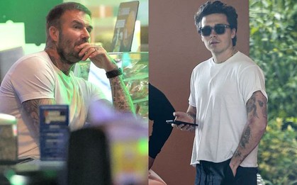 Bắt gặp David Beckham ngồi một mình cô đơn, buồn bã khi cách con trai cả vài bước chân nhưng không thể gặp mặt